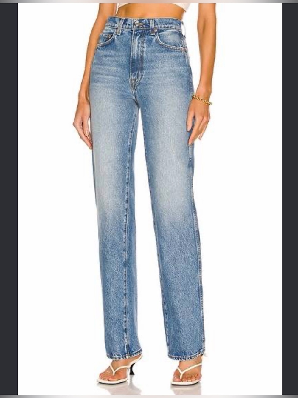 GRLFRND Cotton Denim "The Sara" Super High Rise Slim Straight Jeans - Size 27